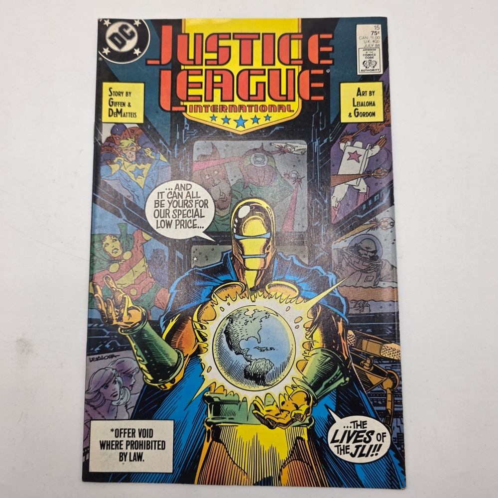 DC Justice League International Comic Book 15 July 1988 Dr Fate Copper Age